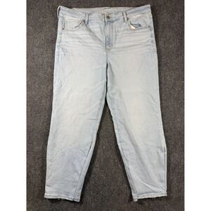 American Eagle High Rise Kick Boot Crop Jeans Light Wash Size 18 Regular